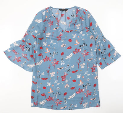 Womens UK Size S VERO MODA Blue Basic Blouse