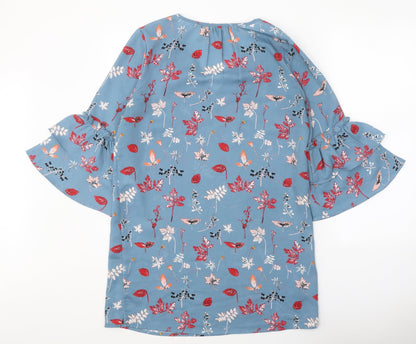 Womens UK Size S VERO MODA Blue Basic Blouse