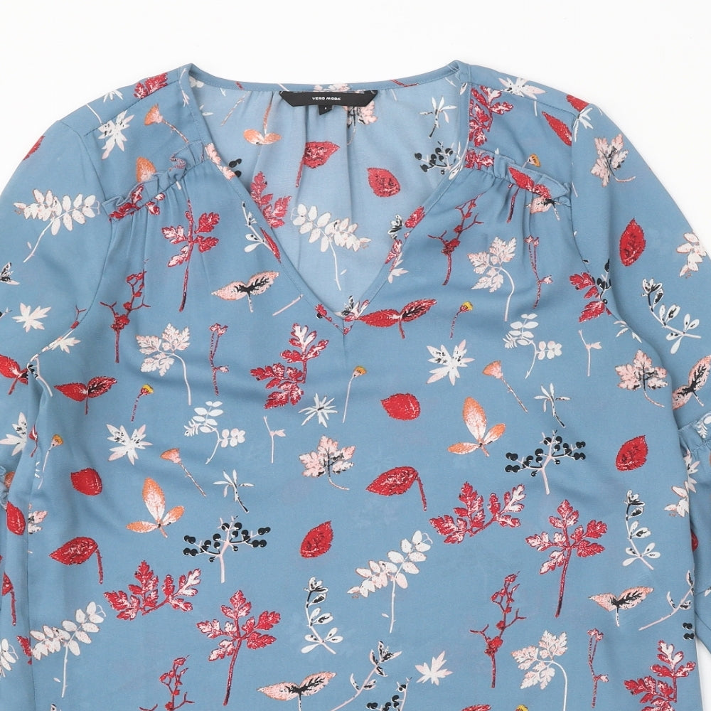 Womens UK Size S VERO MODA Blue Basic Blouse