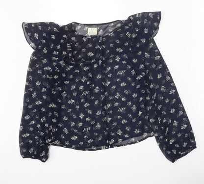 Womens UK Size XS Pins & Needles Black Basic Blouse
