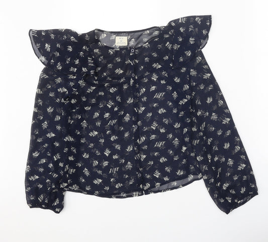 Womens UK Size XS Pins & Needles Black Basic Blouse