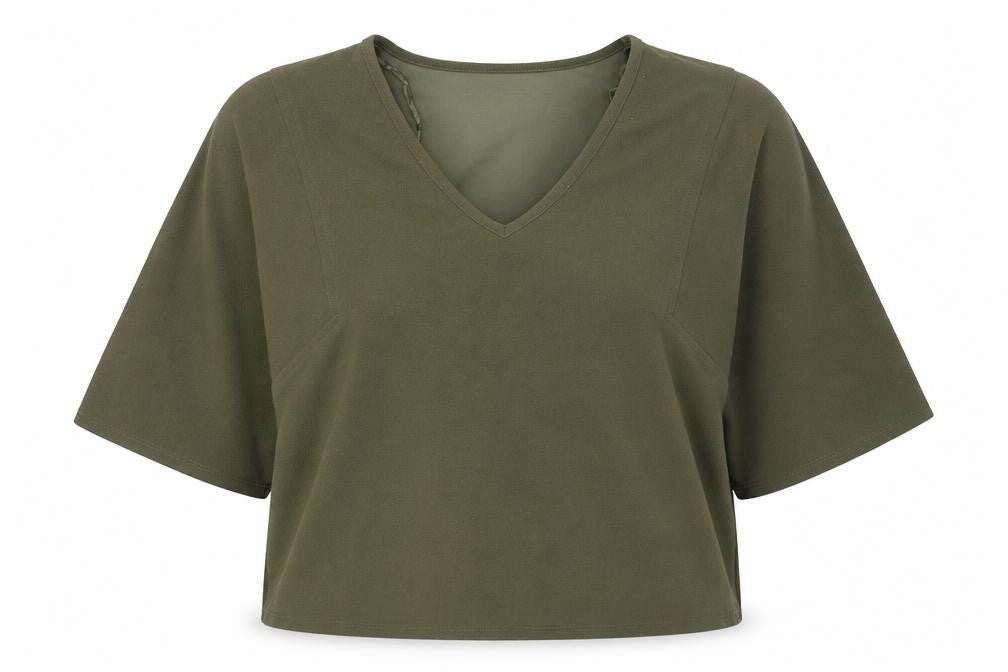 Womens UK Size 12 Papaya Green Cropped T-Shirt