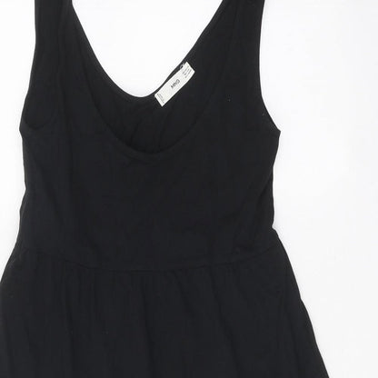 Mango Womens Black Polyester A-Line Size XS Round Neck Pullover