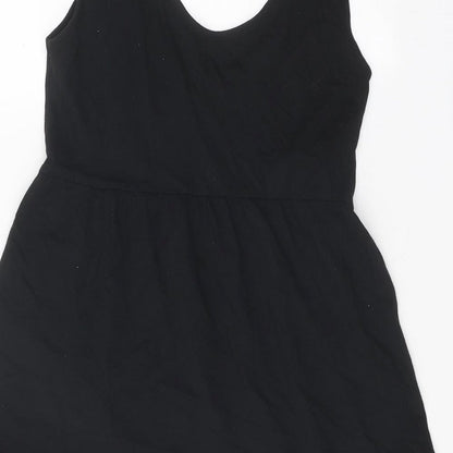 Mango Womens Black Polyester A-Line Size XS Round Neck Pullover
