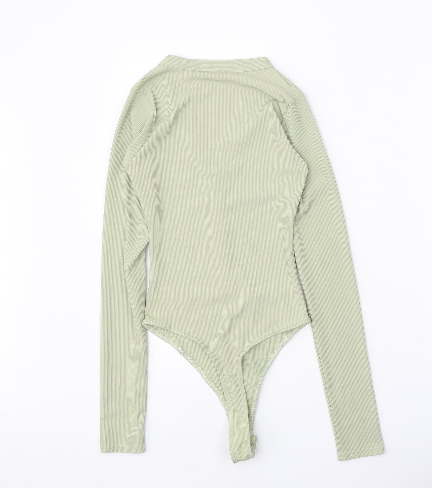 PRETTYLITTLETHING Womens Green Polyester Bodysuit One-Piece Size 4 Snap