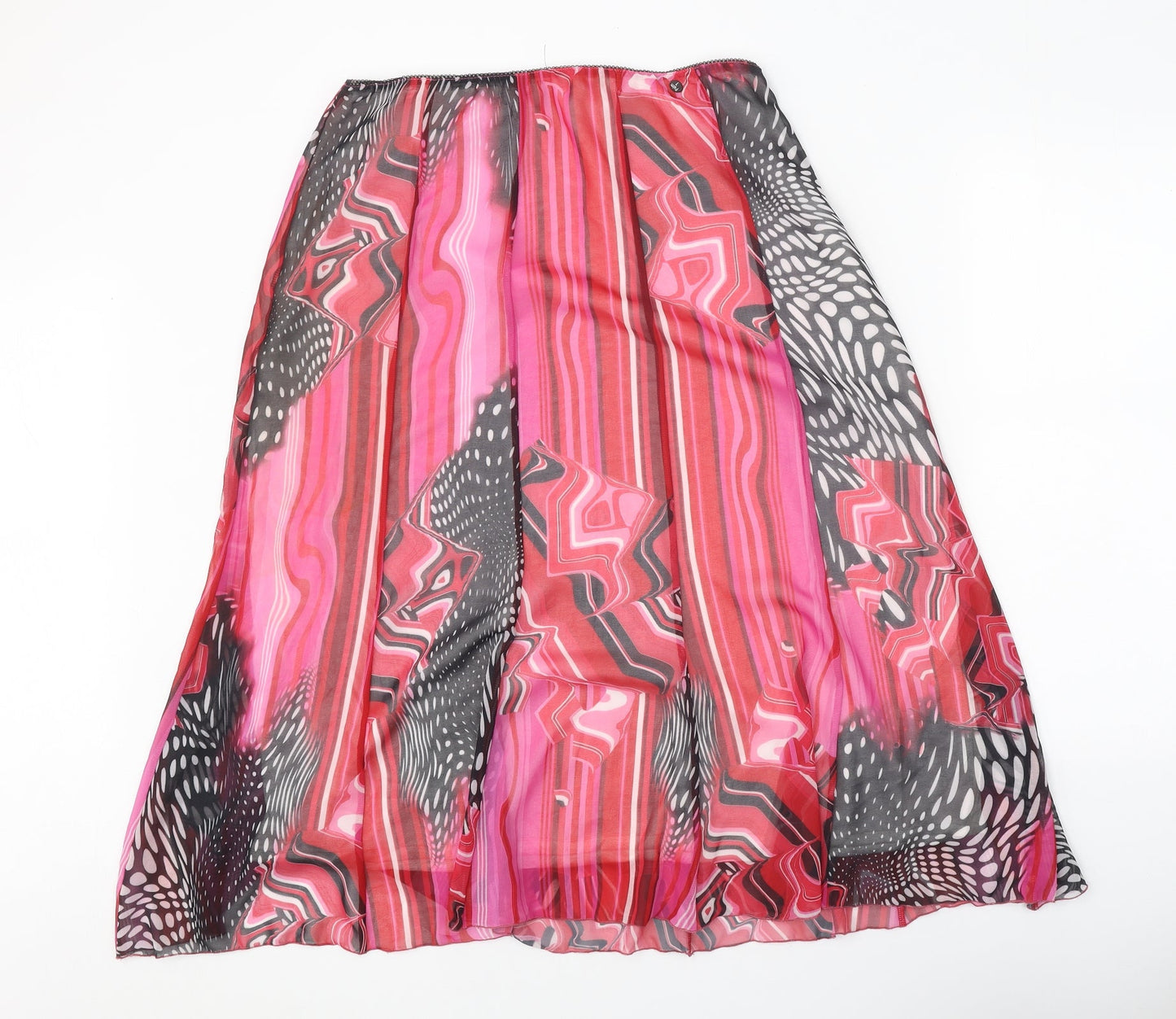James Lakeland Womens Pink Geometric Polyester Swing Skirt Size 30 in Zip