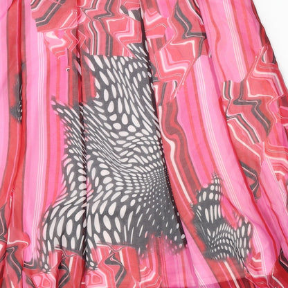 James Lakeland Womens Pink Geometric Polyester Swing Skirt Size 30 in Zip