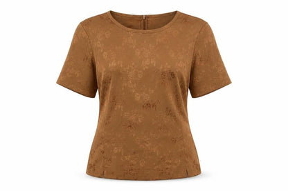 Womens UK Size 12 Country Casuals Brown Basic T-Shirt
