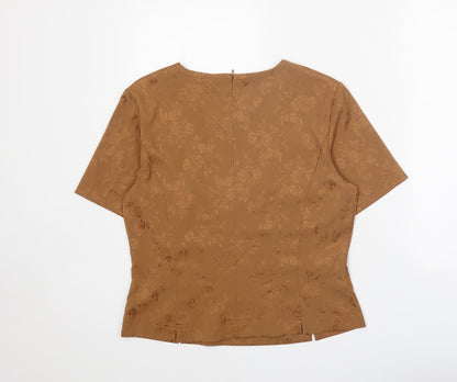Womens UK Size 12 Country Casuals Brown Basic T-Shirt
