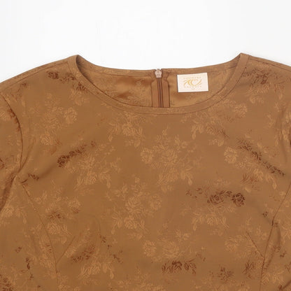 Womens UK Size 12 Country Casuals Brown Basic T-Shirt