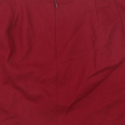 Pendleton Womens Red Wool Straight & Pencil Skirt Size M Zip