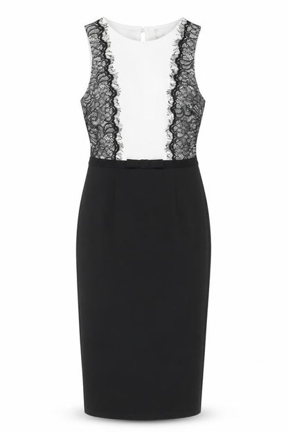 ASOS Womens Black Colourblock Polyester A-Line Size 8 Round Neck Zip