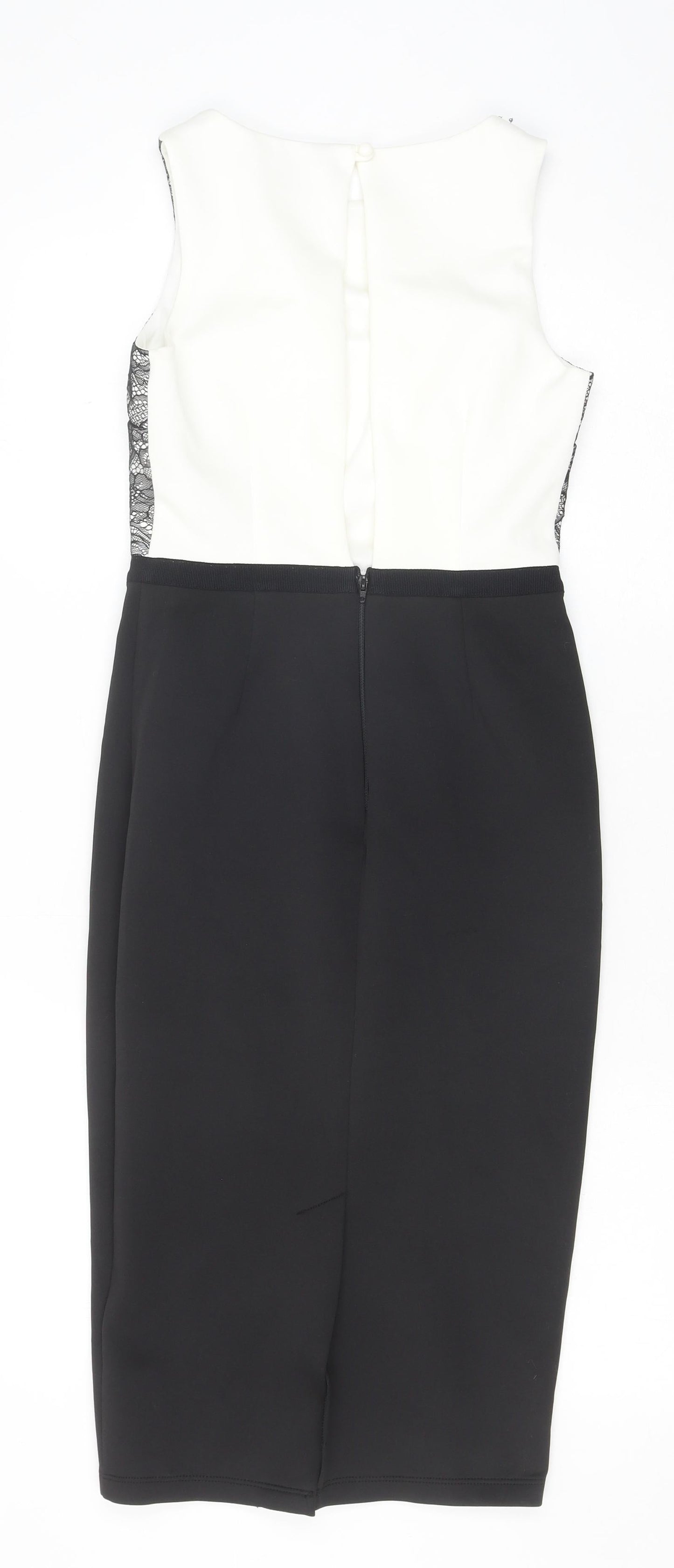 ASOS Womens Black Colourblock Polyester A-Line Size 8 Round Neck Zip