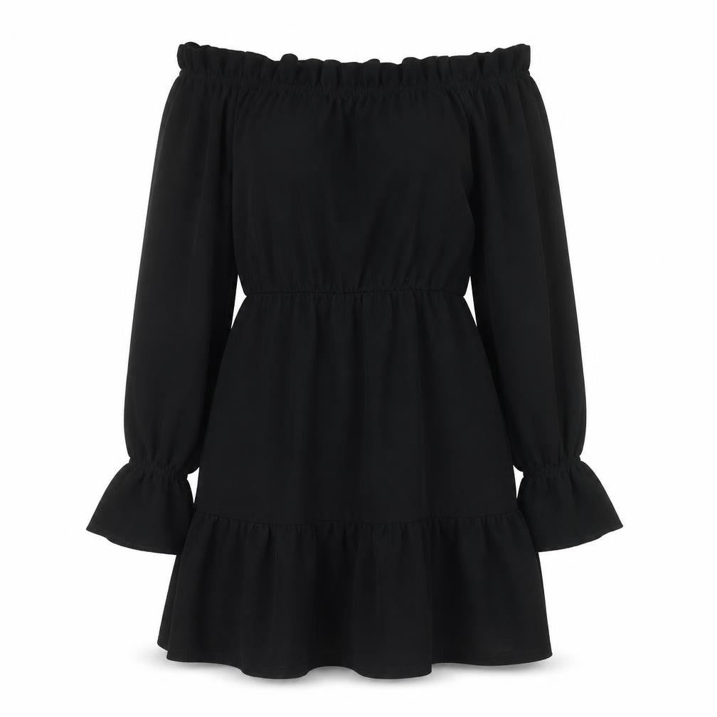 Boohoo Womens Black Polyester A-Line Size 12 Boat Neck Pullover