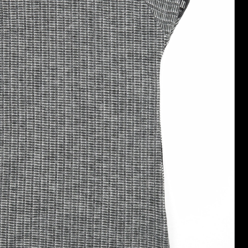 Quiz Womens Grey Polyester Jacket Dress Size 12 Roll Neck Pullover