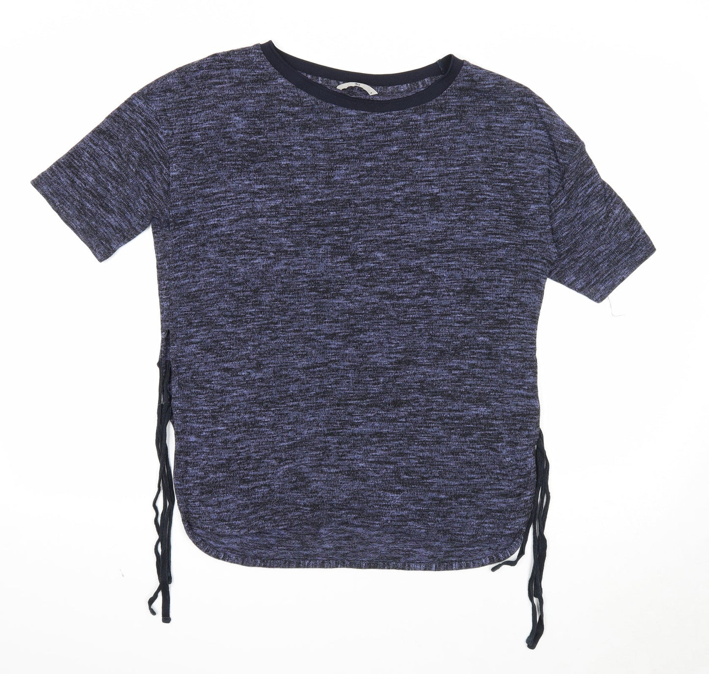 TU Womens Blue Round Neck Geometric Polyester Pullover Jumper Size 8