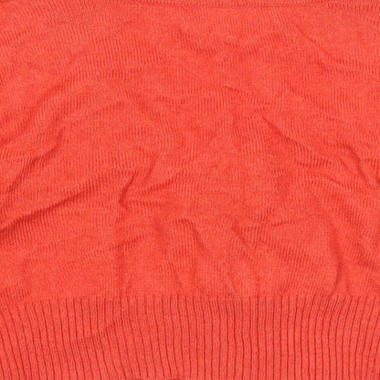 Fenn Wright Manson Womens Orange Round Neck Viscose Cardigan Jumper Size 8