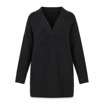 H&M Womens Black Acrylic Jumper Dress Size XS V-Neck Pullover