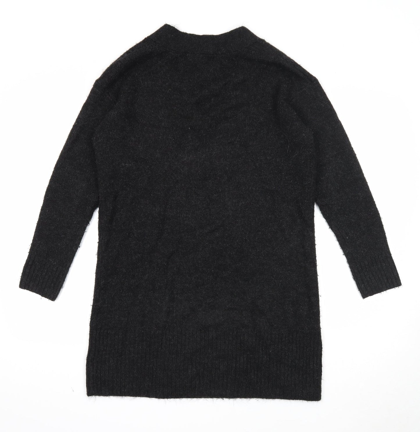 H&M Womens Black Acrylic Jumper Dress Size XS V-Neck Pullover