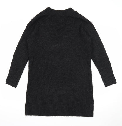 H&M Womens Black Acrylic Jumper Dress Size XS V-Neck Pullover
