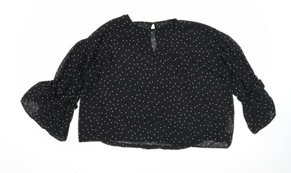 Womens UK Size 6 Topshop Black Basic Blouse