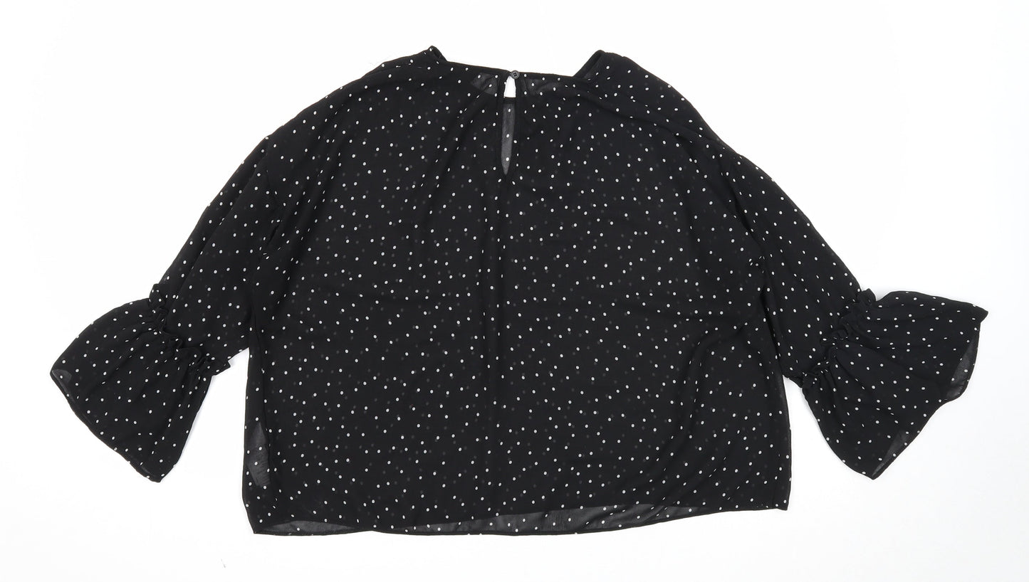 Womens UK Size 6 Topshop Black Basic Blouse