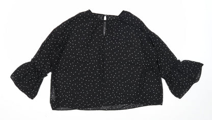 Womens UK Size 6 Topshop Black Basic Blouse