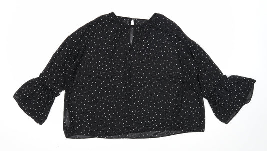 Womens UK Size 6 Topshop Black Basic Blouse