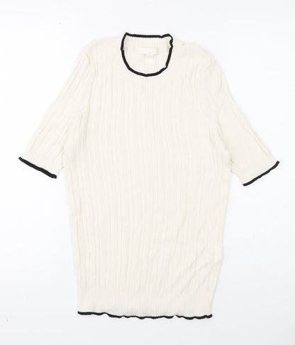 Womens UK Size M H&M White Pullover Jumper