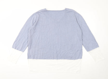 Womens UK Size 18 Pure Blue Pullover Jumper