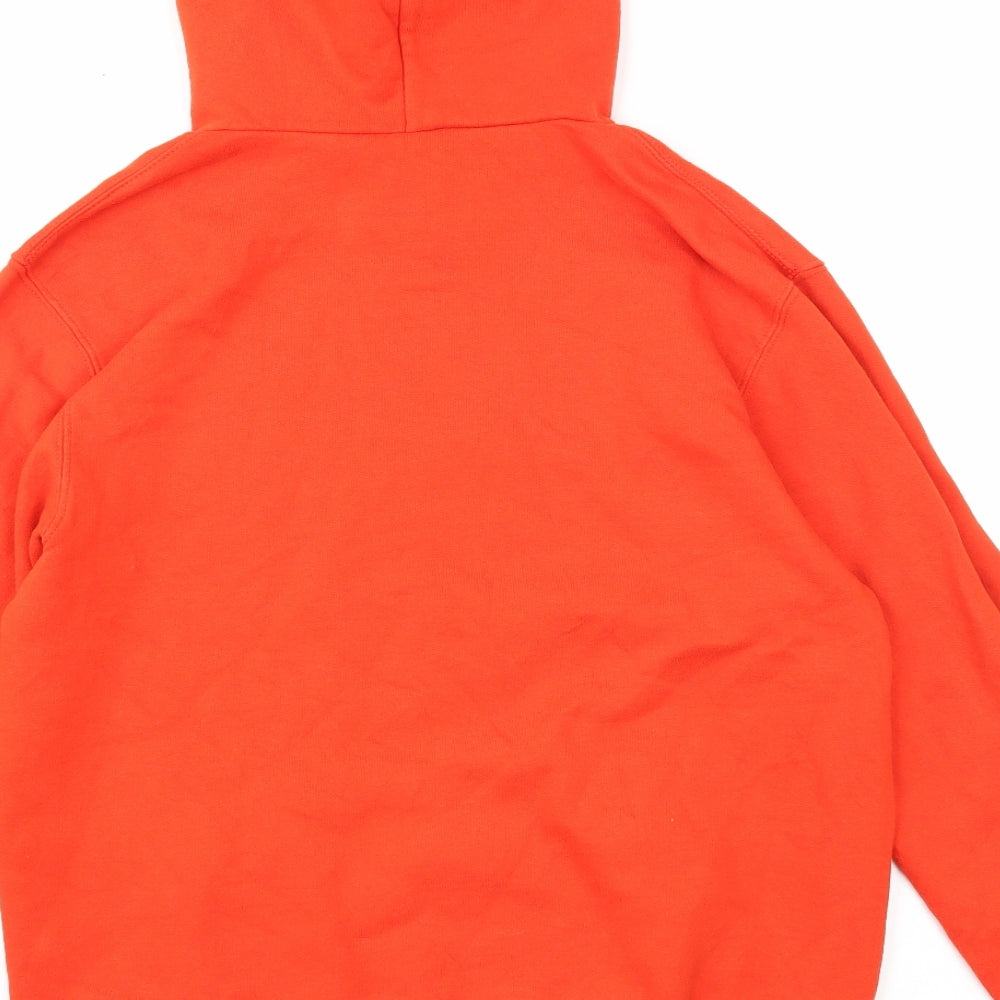 BEC Collection Womens Orange Cotton Pullover Hoodie Size M Pullover