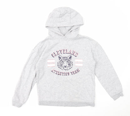Primark Girls Grey Cotton Pullover Hoodie Size 11-12 Years Pullover - Cleveland Athletics Team
