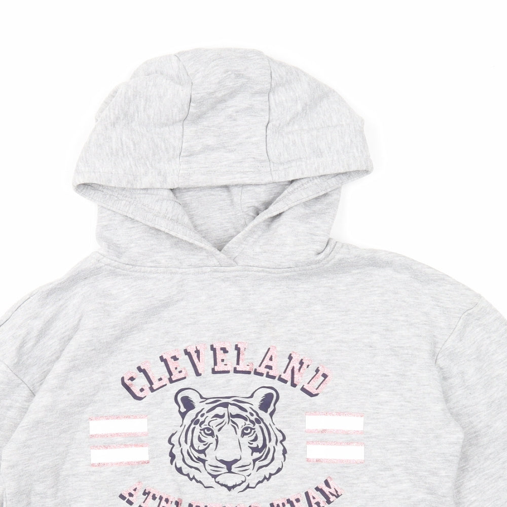 Primark Girls Grey Cotton Pullover Hoodie Size 11-12 Years Pullover - Cleveland Athletics Team