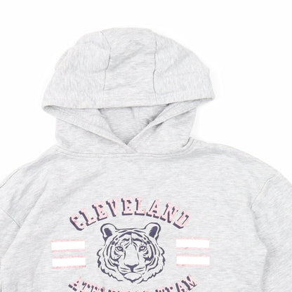 Primark Girls Grey Cotton Pullover Hoodie Size 11-12 Years Pullover - Cleveland Athletics Team