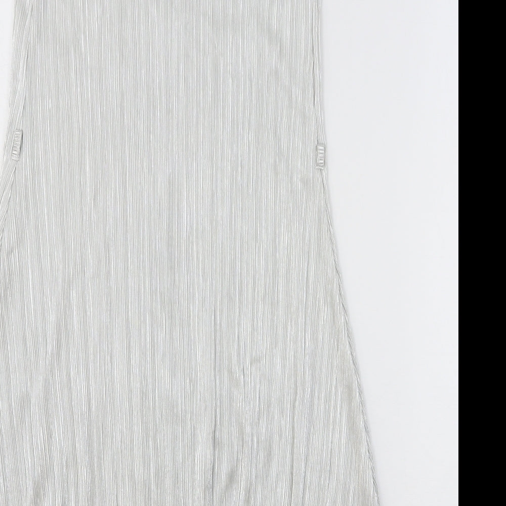 Atmosphere Womens Silver Polyester Slip Dress Size 6 V-Neck