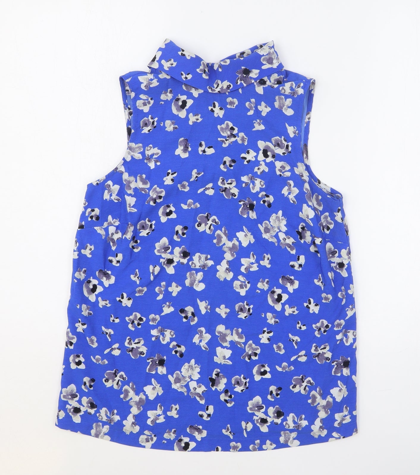 Womens UK Size 8 Papaya Blue Basic Blouse