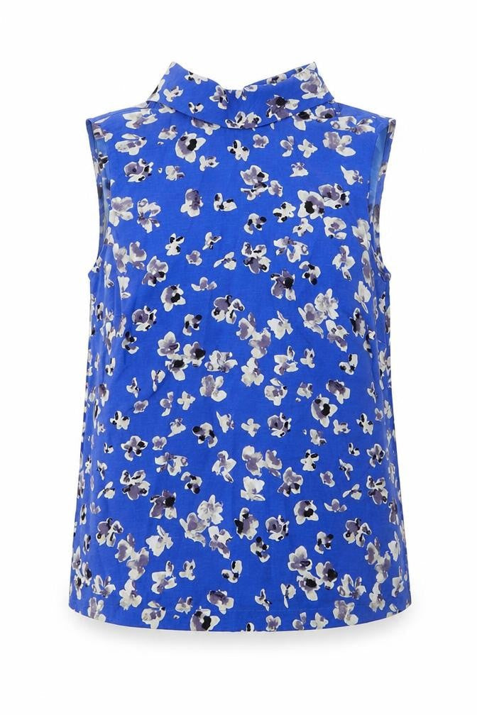 Womens UK Size 8 Papaya Blue Basic Blouse