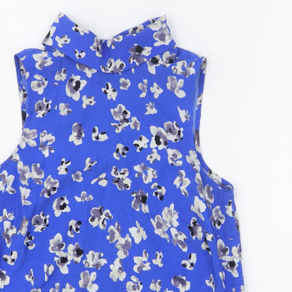 Womens UK Size 8 Papaya Blue Basic Blouse