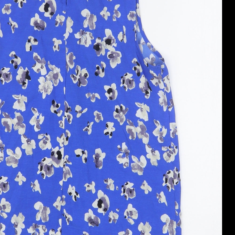 Womens UK Size 8 Papaya Blue Basic Blouse