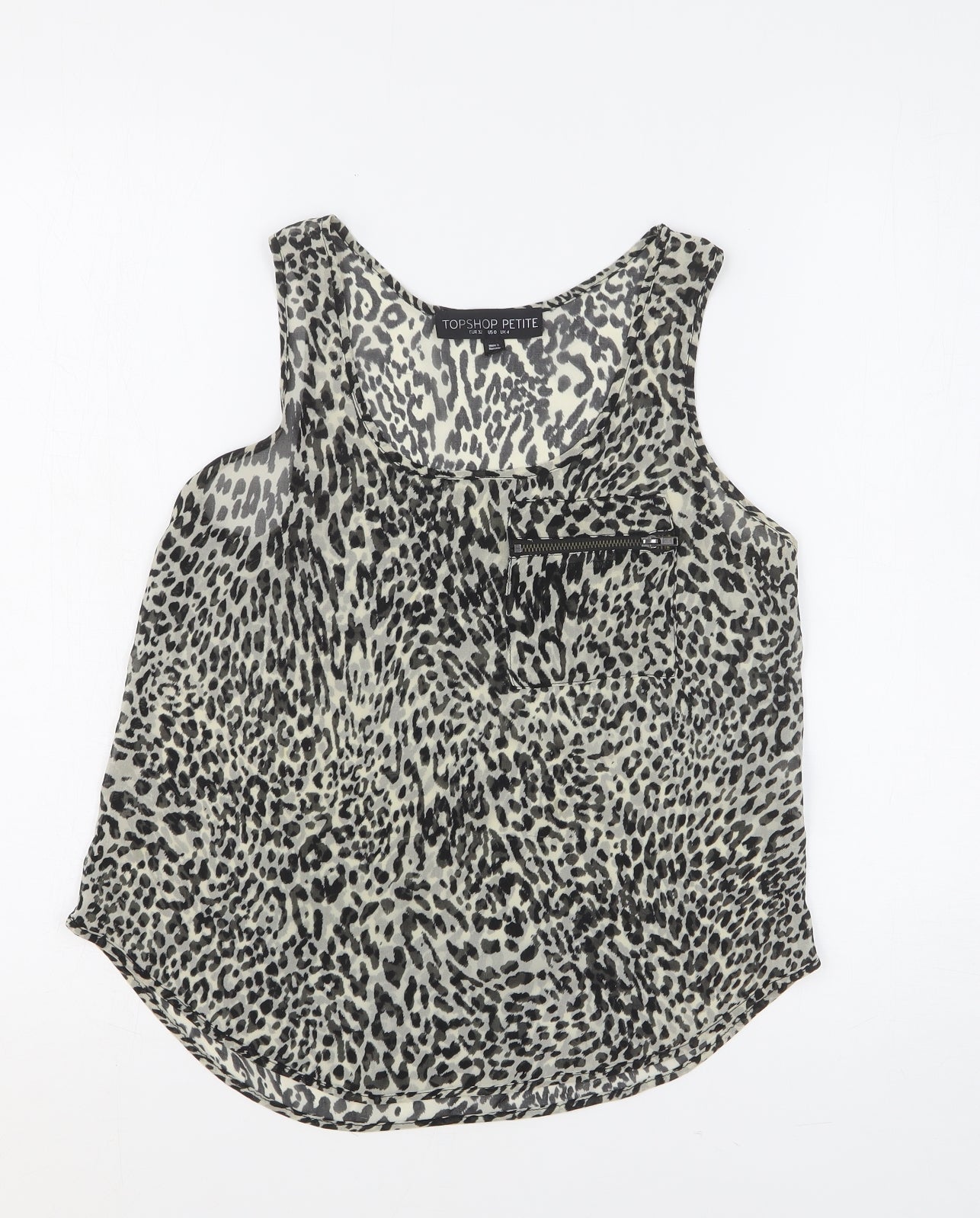 Womens UK Size 4 Topshop Multicoloured Basic Tank