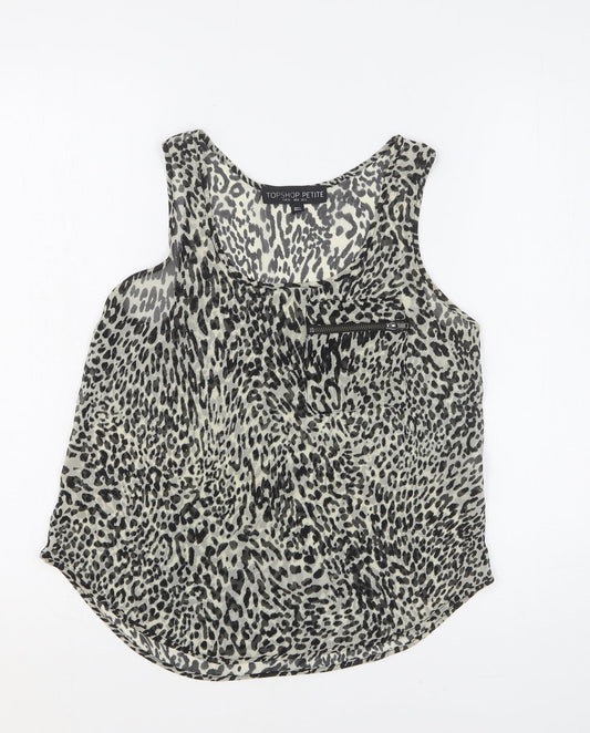 Womens UK Size 4 Topshop Multicoloured Basic Tank