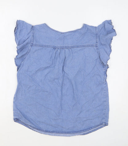 Womens UK Size S Gap Blue Basic Blouse