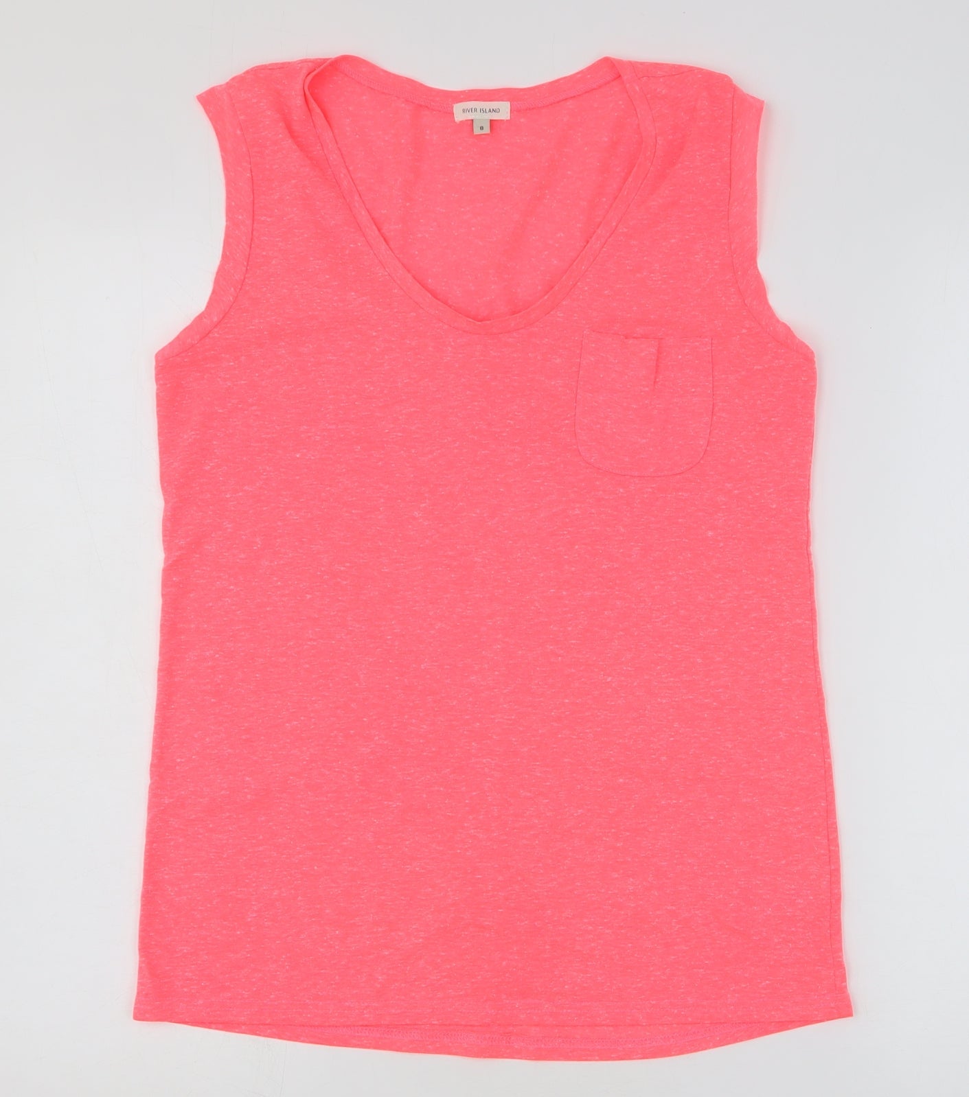Womens UK Size 8 River Island Pink Basic Tank