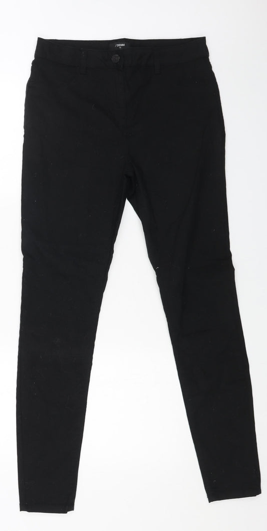 Womens UK Size 12 Denim Regular Fit Skinny Black Jeans