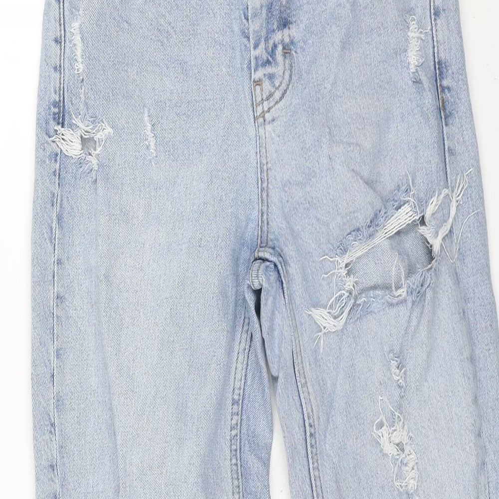 Topshop Womens Blue Cotton Straight Jeans Size 26 L32 in Regular Button