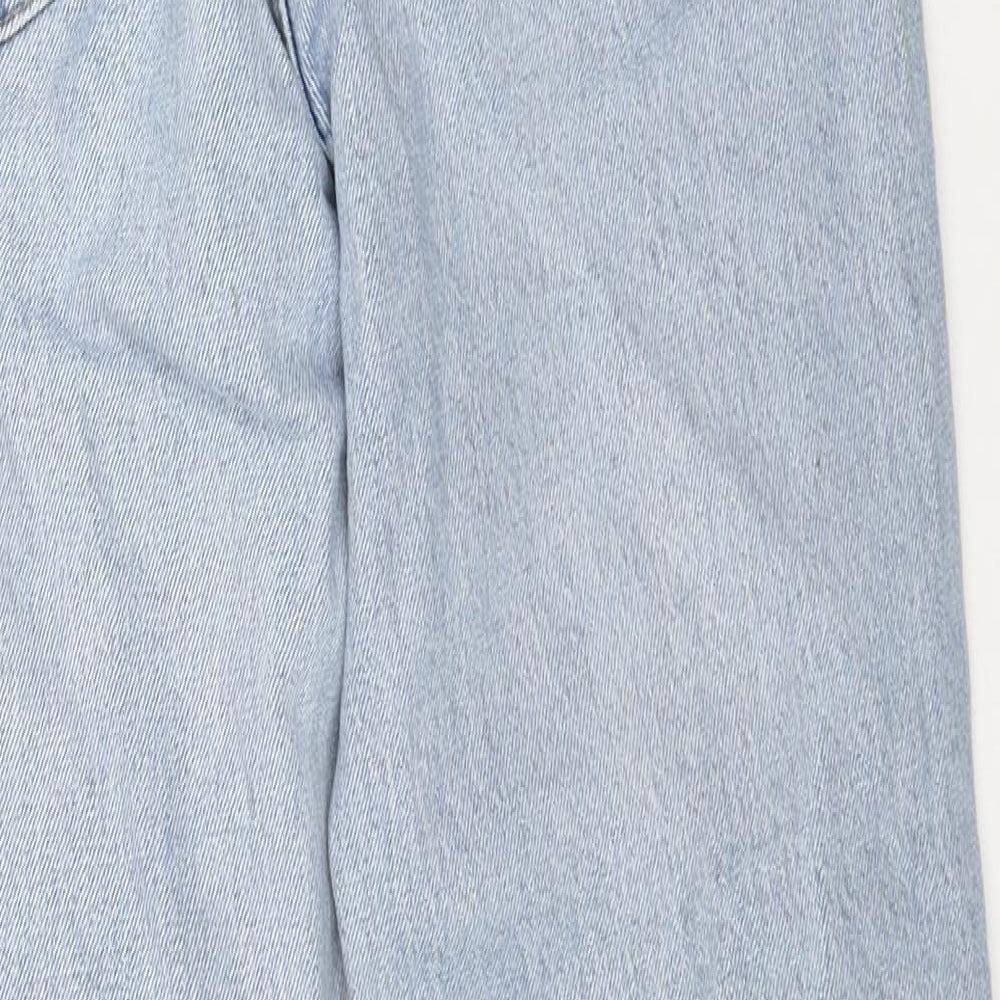 Topshop Womens Blue Cotton Straight Jeans Size 26 L32 in Regular Button