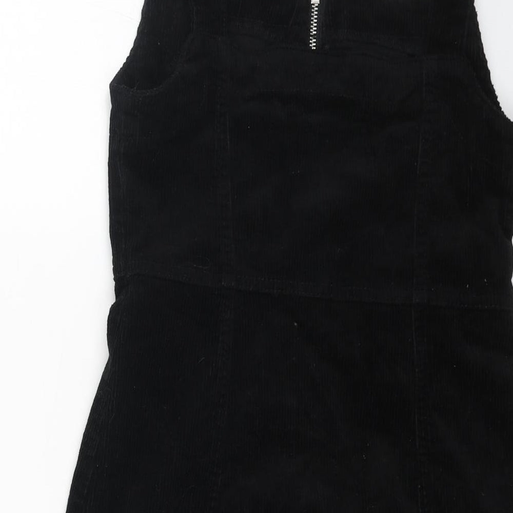 Denim Womens Black Cotton Pencil Dress Size 8 Square Neck Zip
