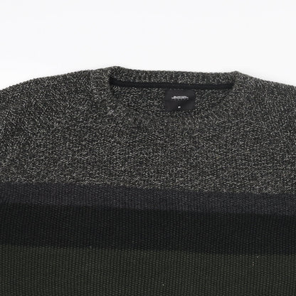 Burton Mens Green Round Neck Acrylic Pullover Jumper Size XL Long Sleeve