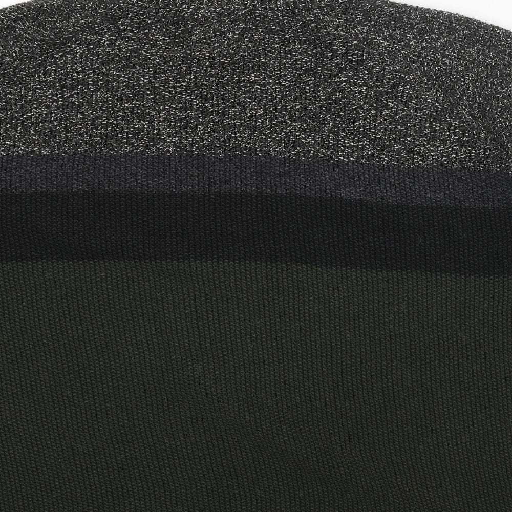 Burton Mens Green Round Neck Acrylic Pullover Jumper Size XL Long Sleeve