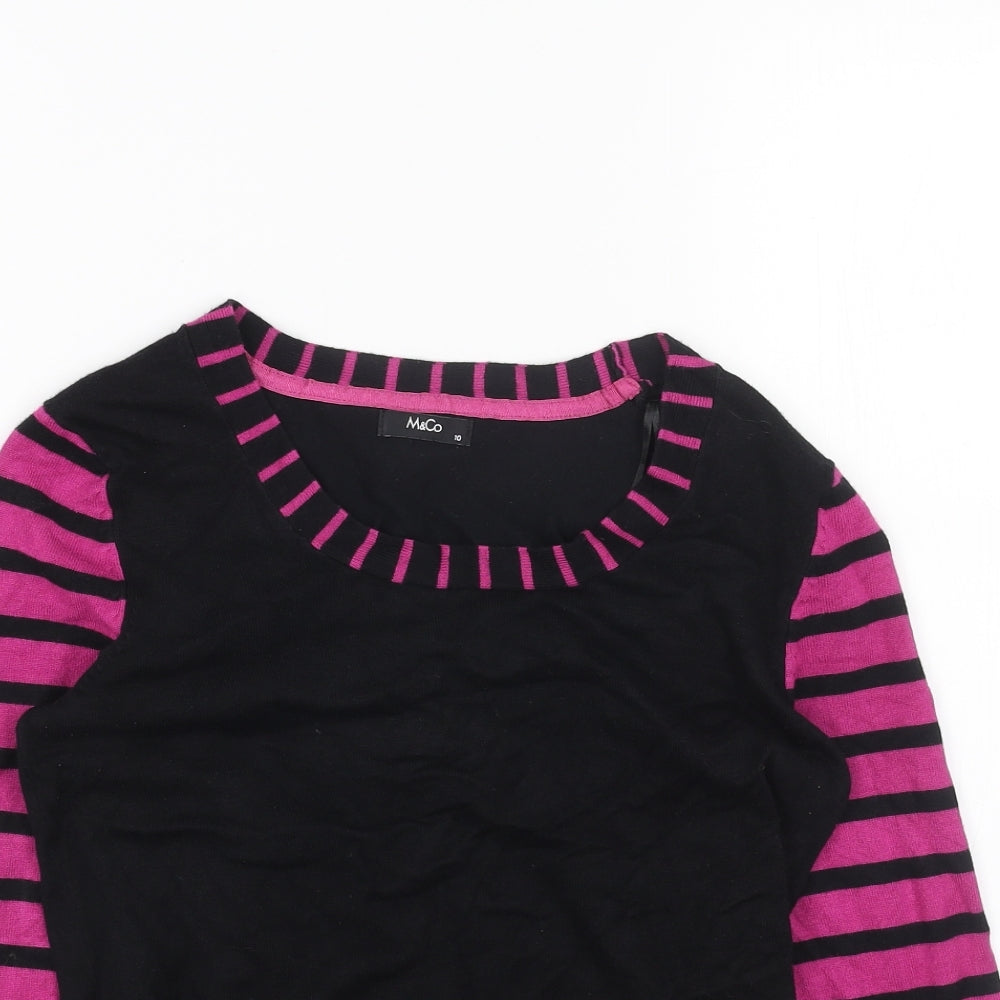 Womens UK Size 10 M&Co Black Pullover Jumper